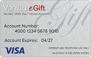 eGifter Vanilla eGift Visa Gift Card