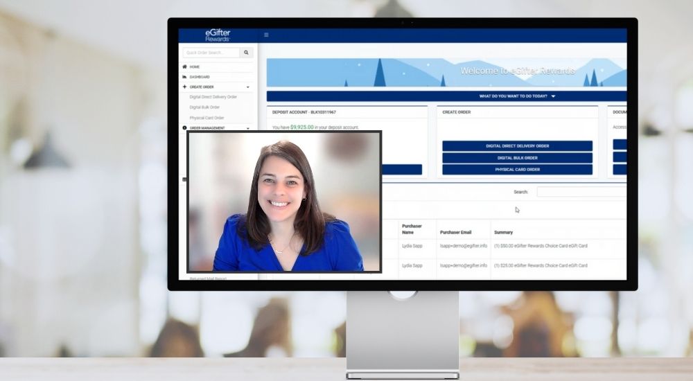 Lydia giving eGifter Rewards Demo